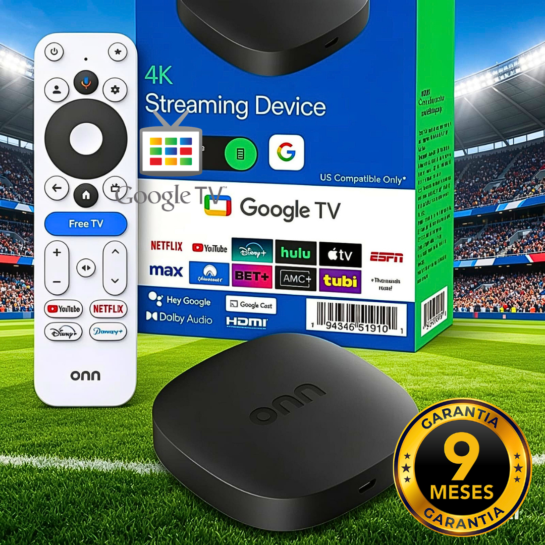 7- ONN TV Box STREAMING GOOGLE TV 4K ULTRA HD (Certificado)