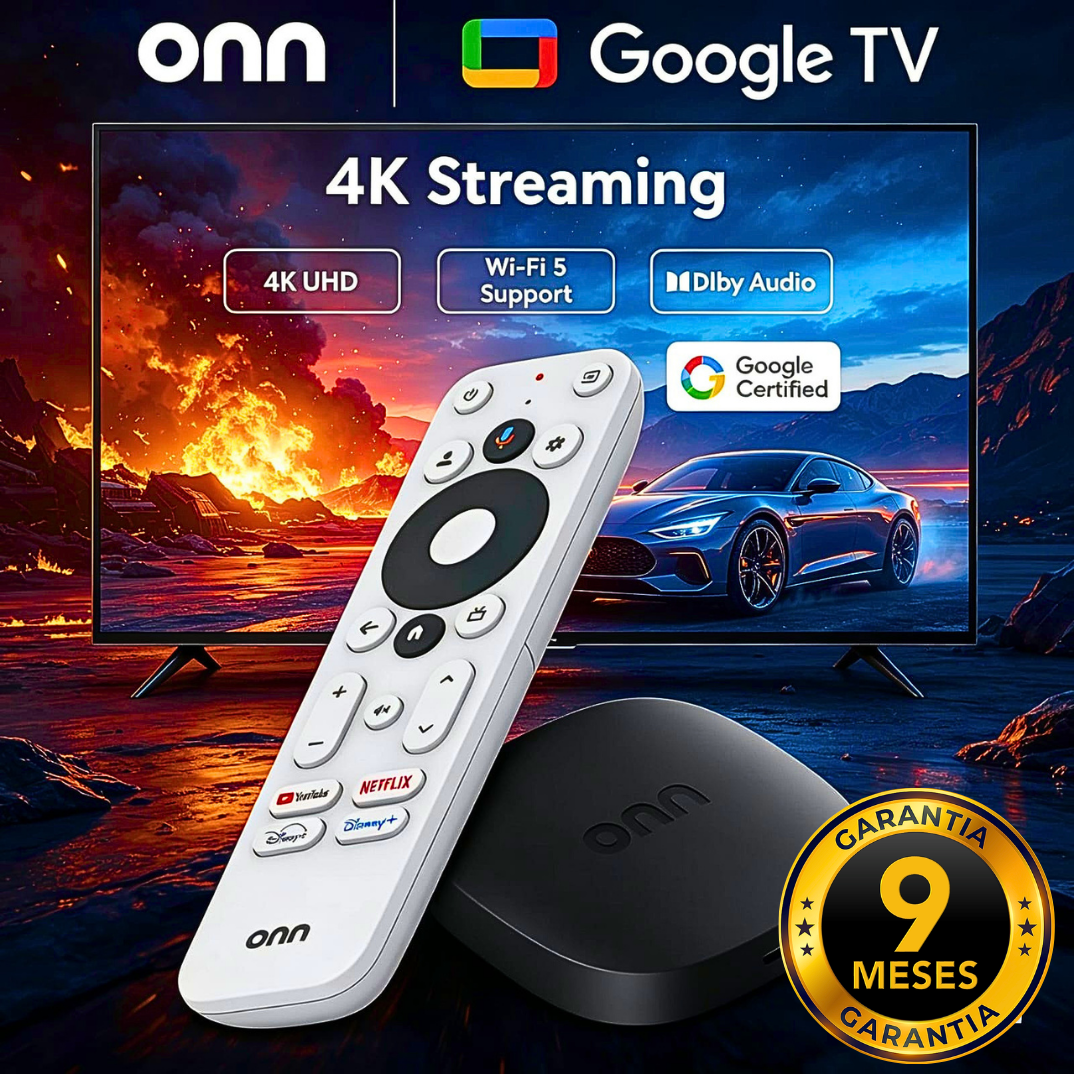 7- ONN TV Box STREAMING GOOGLE TV 4K ULTRA HD