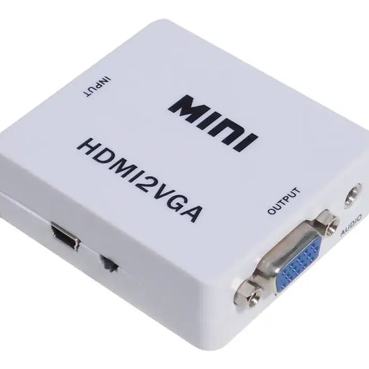 A-Conversor Adaptador Hdmi a VGA 1080p Full Hd + Audio