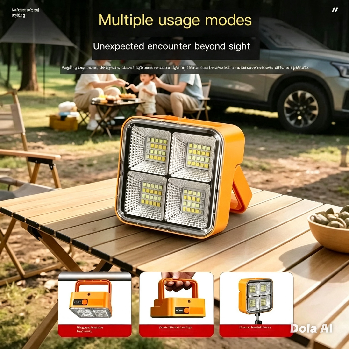 Lámpara Portátil Recargable Solar Para Camping Y Emergencia