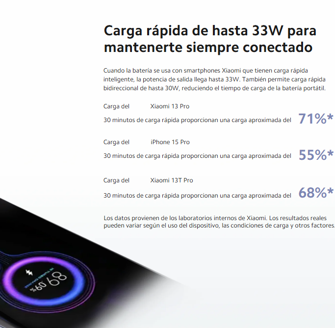 9-Xiaomi Power Bank 33W 20000mAh con Cable Integrado azul