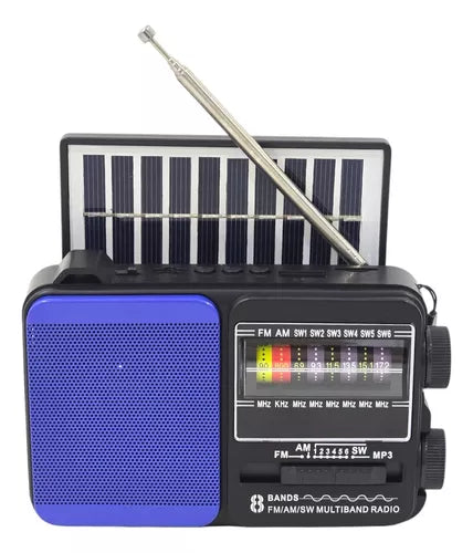 RADIO 8 BANDAS AM/FM/SW PANEL SOLAR, USB Y LUZ Tecnolab