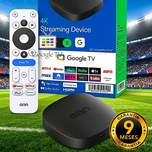 7- ONN TV Box STREAMING GOOGLE TV 4K ULTRA HD (Certificado)