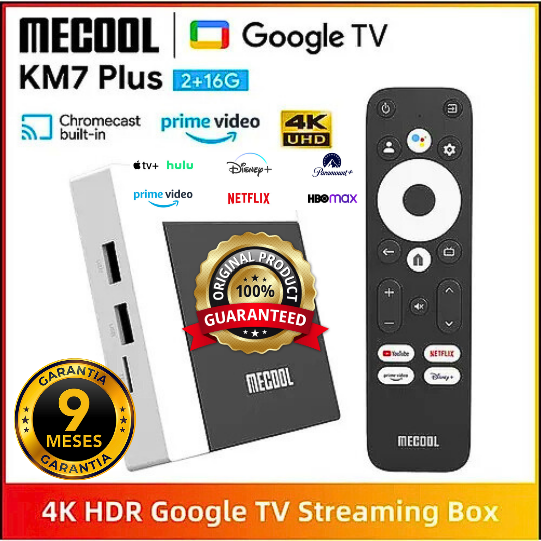 5-TV Box CERTIFICADO Mecool Km7 Plus (Google Tv)