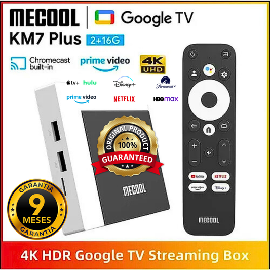 5-TV Box CERTIFICADO Mecool Km7 Plus (Google Tv)