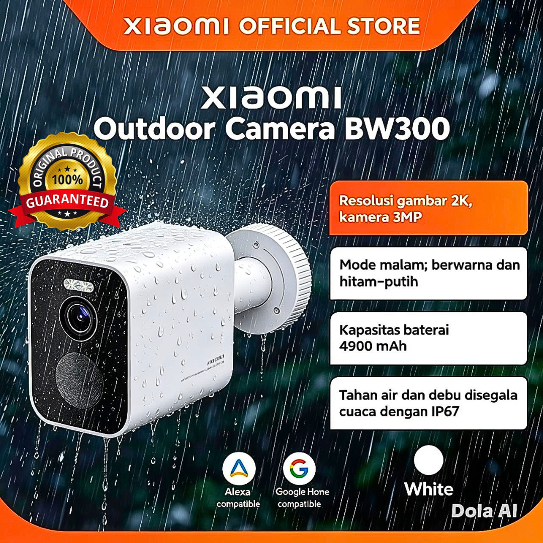 8-Xiaomi Outdoor Camera BW300 Resolución 2K, Batería Incorporada.