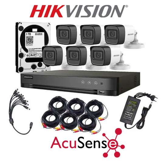 Kit Hikvision Exterior 6 Camaras Fhd 1080p Dd 1tb