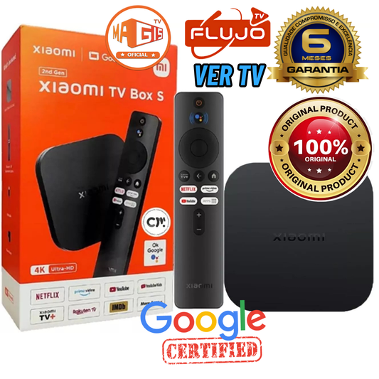 5-Xiaomi TV Box Google tv Mi Tv Box S 2nd Control De Voz 4k, Streaming, Deporte