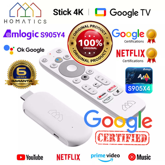 7-TV Box Android Mecool HOMATICS 4K TV Stick Netflix Certificación Google 2GB LPDDR4 32G ROM Amlogic S905Y4