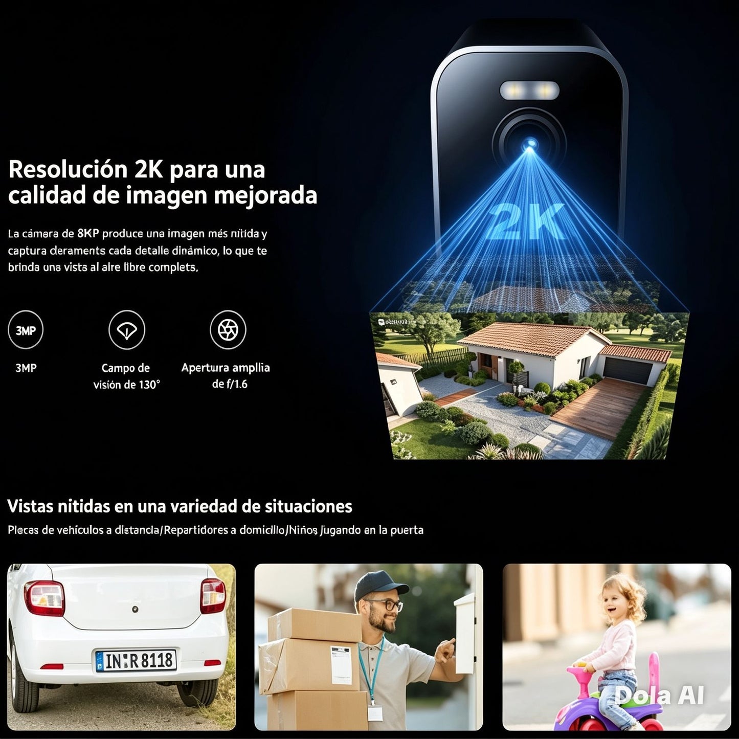 8-Xiaomi Outdoor Camera BW300 Resolución 2K, Batería Incorporada.