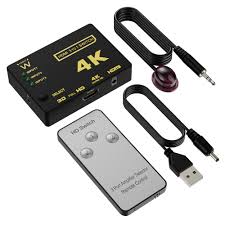 A-Conversor Switch Hdmi 4k 3x1 Splitter Video Alta Calidad Controlremoto